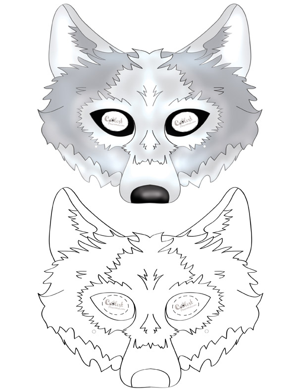 printable wolf mask